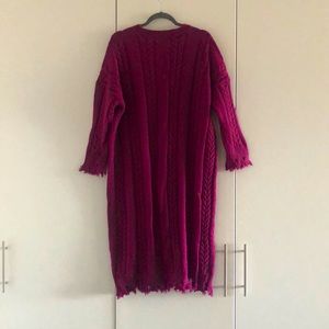Magenta sweater dress